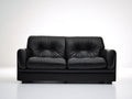 Divano a due posti - Pelle - 174 x 91 x 88 cm - Nero - Stile contemporaneo trapuntato