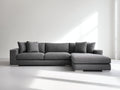 Divano angolare - Tessuto-Metallo - 278x170x82 cm - Grigio antracite - Stile moderno