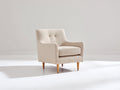 Poltrona lounge - Tessuto-Legno - 79x77x83 cm - Beige-Legno naturale - Mid-century moderno
