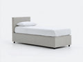 Letto singolo - Tessuto-Legno - 200 x 96 x 92 cm - Grigio chiaro - Stile moderno minimalista